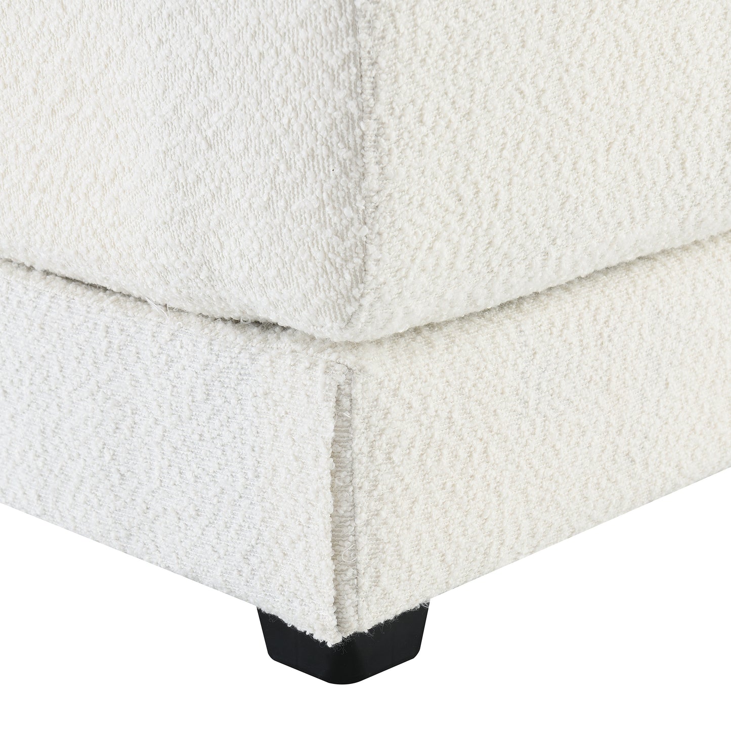 L Shape Couch, Deep Seat Sectional Sofa with Reversible Chaise, Cream