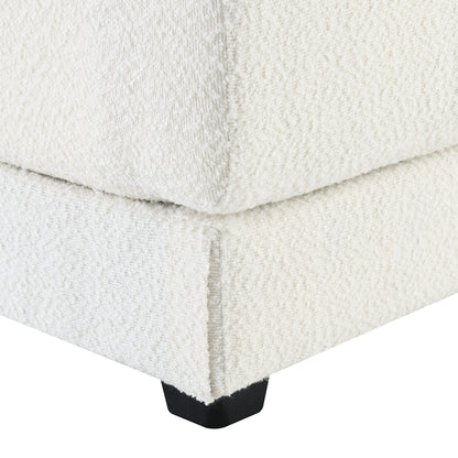 L Shape Couch, Deep Seat Sectional Sofa with Reversible Chaise, Cream