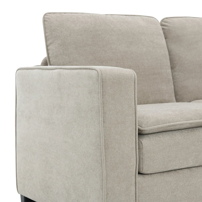 Corner Sectional Sofa, L-Shaped Comfy Couch, Khaki