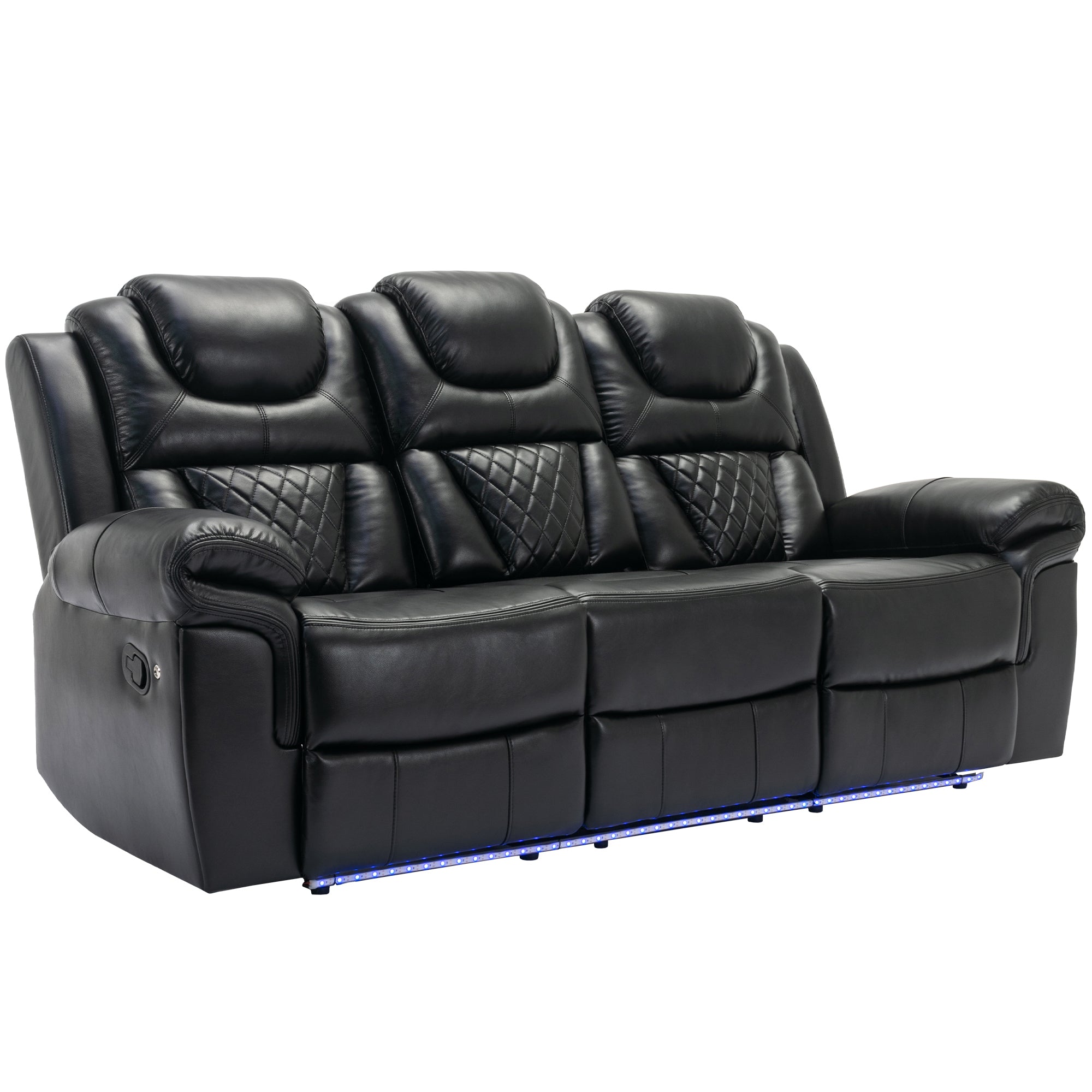 Louie Luxury Recliner Sofa Set, Home Theater Seating with LED Lights