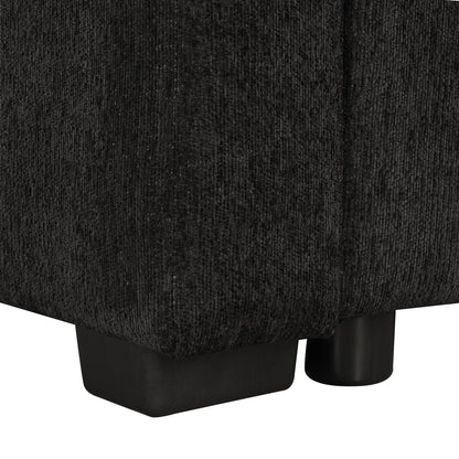 Louie Sectional Sleeper Sofa, Couch with Chaise and Storage - Black