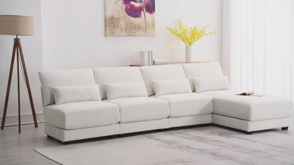 L Shape Couch, Deep Seat Sectional Sofa with Reversible Chaise, Video
