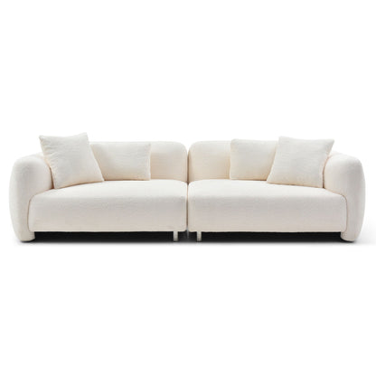 Cloud Couch, Premium Oversized Sofa with Teddy Bouclé, Beige