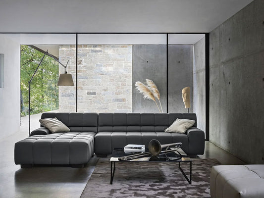 Large Sectional Couch, Sofa with Chaise Lounge - Gray